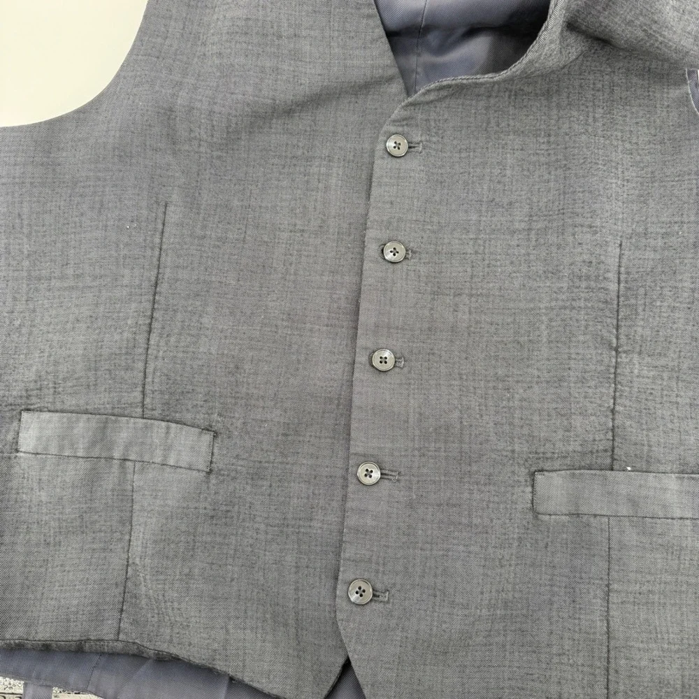 Tasso Elba Men's Gray Wool Silk Blend‎ Dress Vest Waistcoat L46